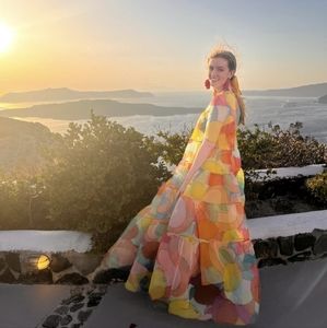 Staud Hyacinth Dress in Citrus Kaleidoscope